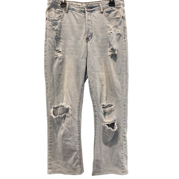 SONG 90s Boyfriend Distressed Straight Leg Jeans - Picture 1 of 6